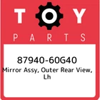 87940-60G40 Toyota Mirror assy, outer rear view, lh 8794060G40, New Genuine OEM