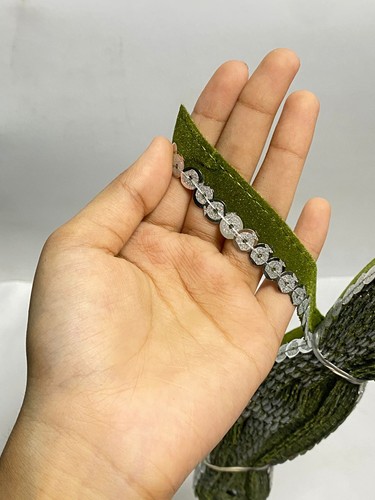 Ethnic Boho Fancy Sitara Velvet Lace 10 Yards for Clothes Dupatta Saree & Decor - Picture 8 of 17