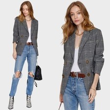 Nwt Heartloom Women's Edie Plaid Houndstooth Blazer Coat Jacket Size Medium