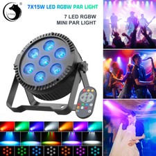 7LED Stage Uplight DMX RGBW Par Can Light DJ Disco Club Bar Wash Lights W/Remote