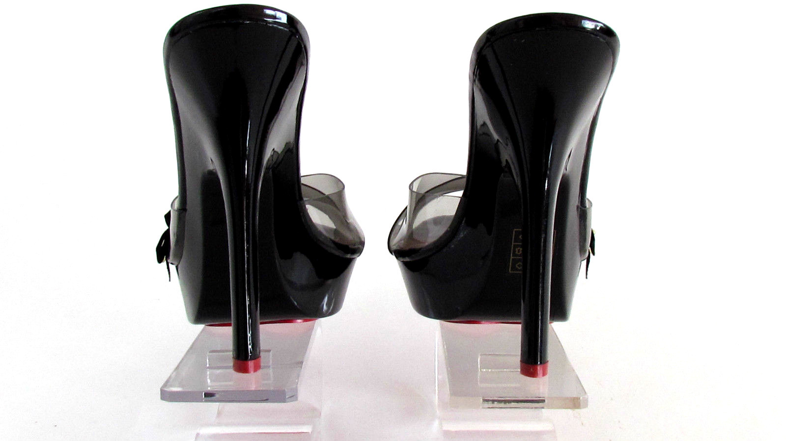 NEW FIORUCCI OPEN TOE CLEAR LUCITE BOW DETAIL HIGH HEEL PLATFORM SANDALS 9.M 4a4092 NEW FIORUCCI OPEN TOE CLEAR LUCITE BOW DETAIL HIGH HEEL PLATFORM SANDALS 9.M 4a4092