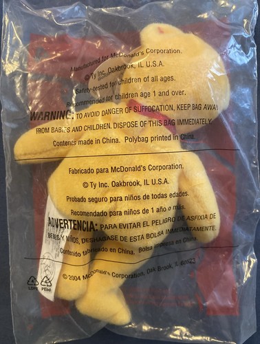 2004 TY Teenie Beanie Baby - McDonald's HMT - Golden Arches the Bear NEW - Picture 2 of 3