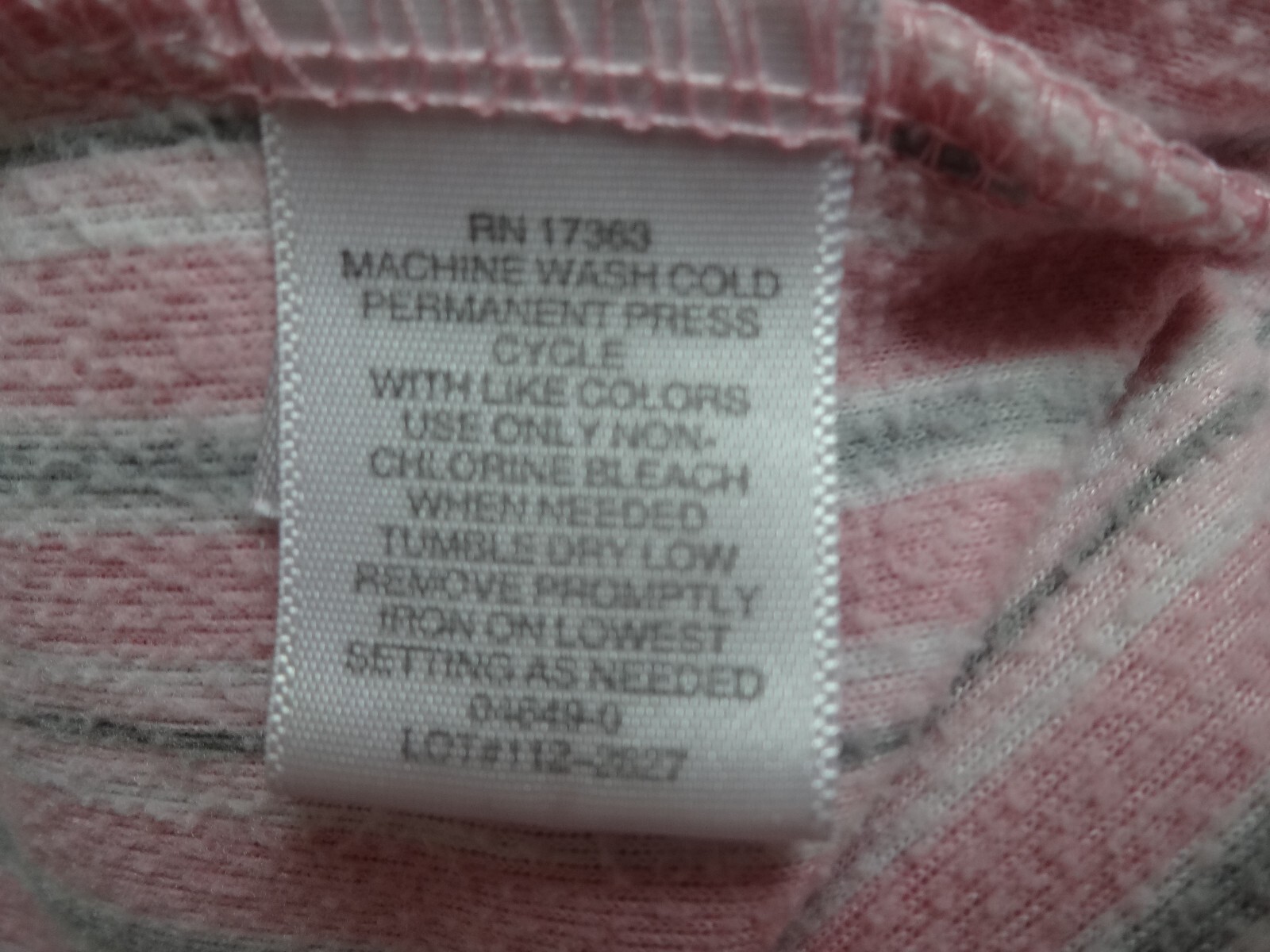 EARTH ANGELS Womens L Gray Pink Striped Long Sleeve Buttons Lace Trim Nightgown