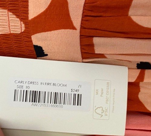 Vestido Mister Zimi Talla AU 10/US 6 Maxi Asimétrico Carly Fire Bloom Naranja - Imagen 4 de 13