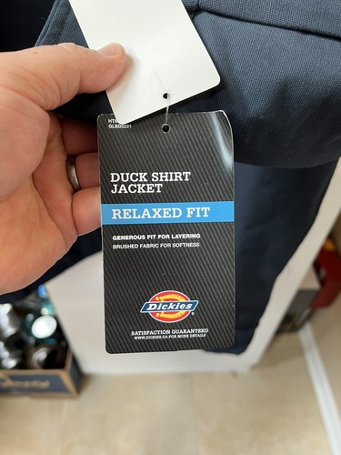 NEW Dickies Men's TJ203 Relaxed Fit Hooded Duck Quilted Shirt Navy Jacket Sz XL | eBay