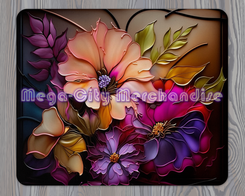 Stained Glass  Airbrush Flower Mouse Pads (5 unique styles) - Picture 6 of 7