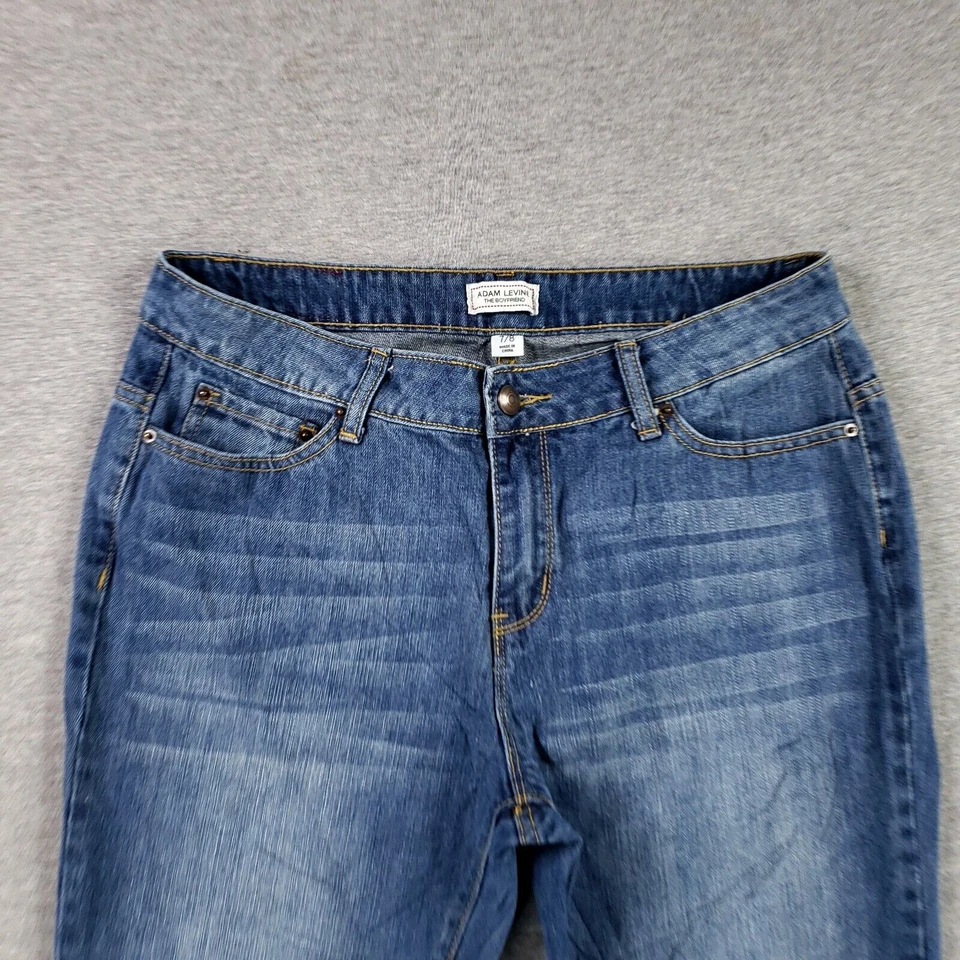 Pantalones de mezclilla retro Adam Levine talla 7/8 The Boyfriend sin elástico lavado claro Foto 2 de 4