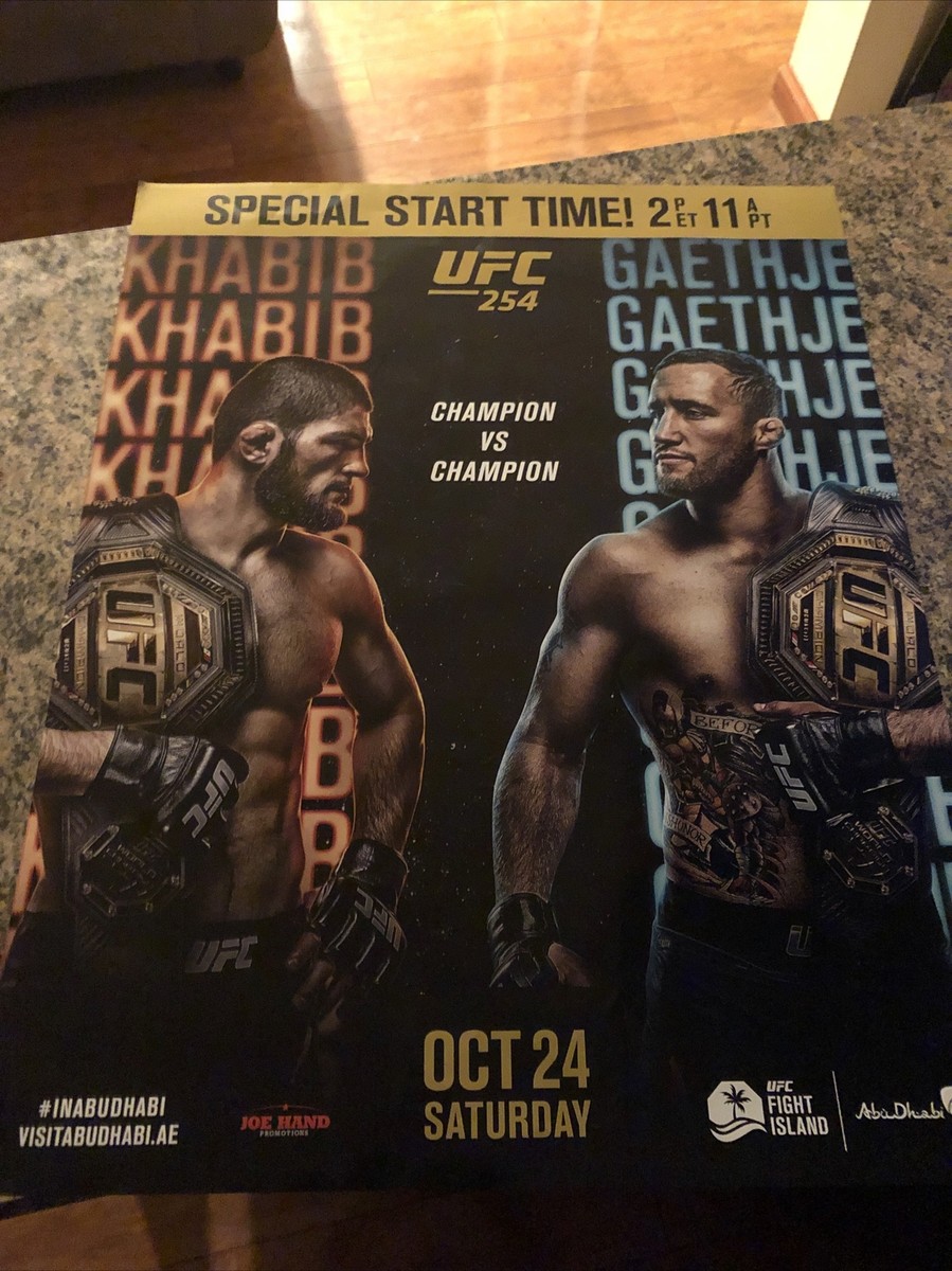 28”x22” UFC 254 Khabib Vs Gaethje Buffalo Wild Wings 10/24
