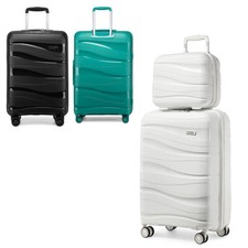 20Inch Small Hard Shell Suitcase Polypropylen Cabin Luggage With Vanity Case