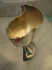 Vtg Silver Plate Wine Chalice Goblet Cup - Half Circle Base and Free Form Shape