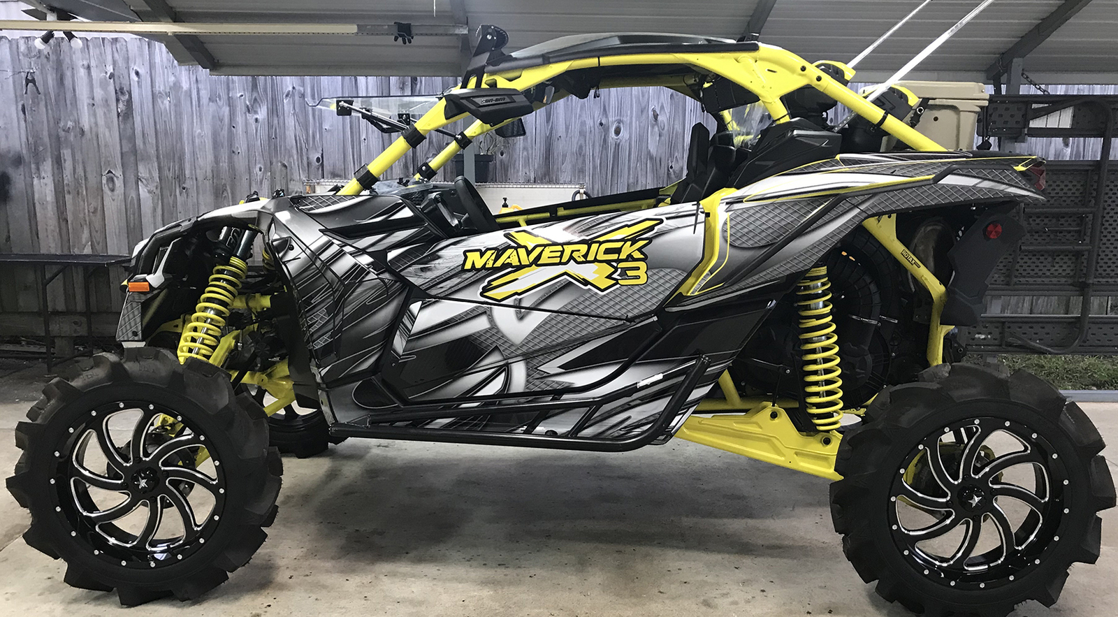 Maverick X3 custom graphics wrap kit OEM, Dirt Specialties doors design ...