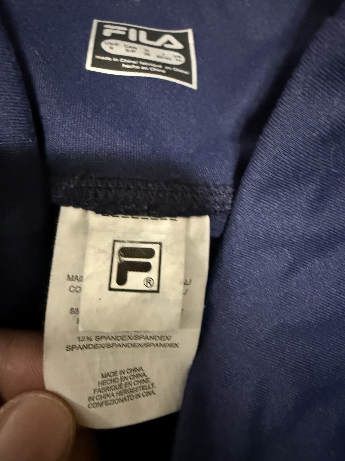 Pantaloncini leggings fascia logo Fila colore navy taglia S