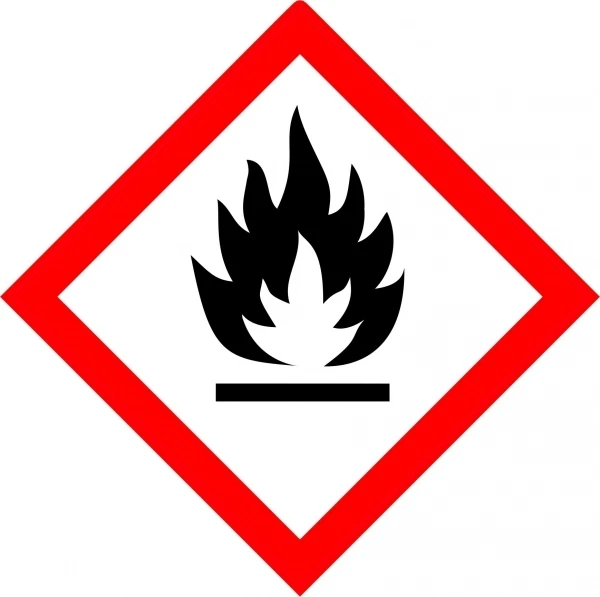 MARKENLOS 12x GHS 02 Aufkleber entzündlich 10x10cm