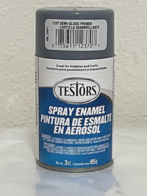 Testors Spray Paint ~ Gray  Semi-Gloss Primer 1237  Enamel 3oz Rust-Oleum Grey  