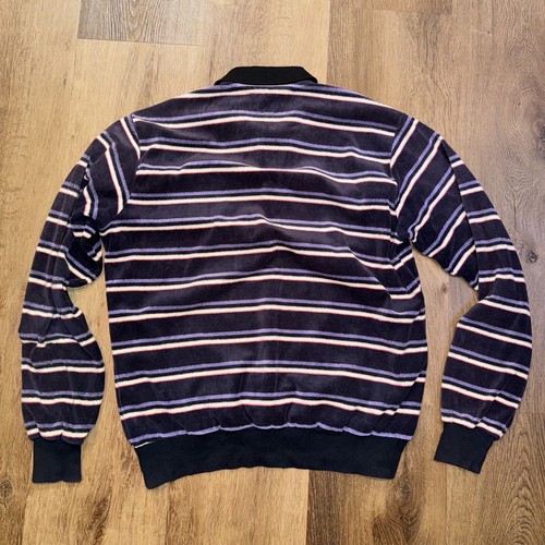 Vtg Towncraft Velour Shirt Mens Large Tall Disco Striped Terry Cloth Mod 70s 80s - Picture 13 of 13