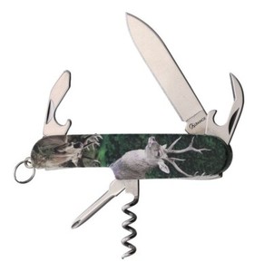 Navaja Scout Pocket knife Camping Aluminum Handle with Deer Hunter EDC