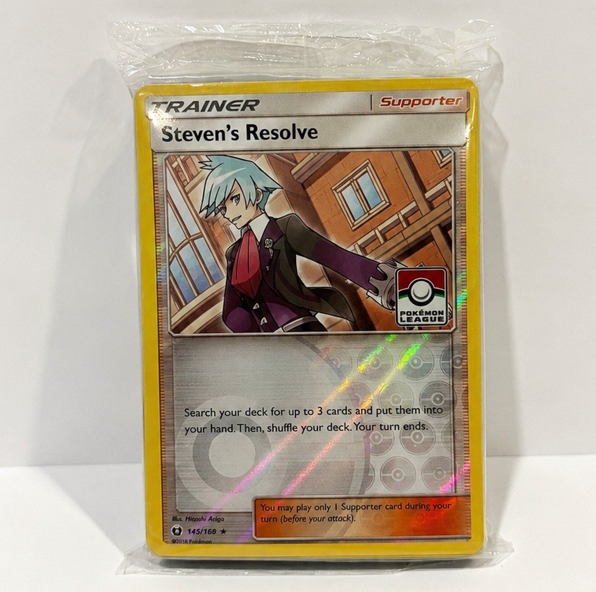 Pokemon SEALED Steven's Resolve 145/168 League Promo Pack Reverse Holofoil!!