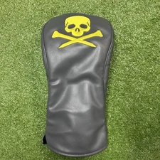 G/Fore G4 Driver Headcover Skull & Tees Grey Yellow  “No 1 Cares What You Shot”