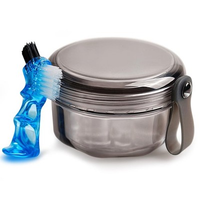 Leakproof Denture Case Soaking Cup False Teeth Transparent Black