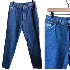 Vintage Wrangler Jeans Women 14X32 Blue High-Waist Mom Straight Everyday MSR01SD