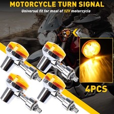 4X Amber Motorcycle Turn Signal Indicator Light Round for Yamaha Suzuki Honda W