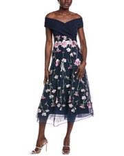 Teri Jon By Rickie Freeman Crepe Off-Shoulder Gown Women's 16