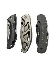 Lot of 3 Pocket Knives - Gerber Paraframe - Smith & Wesson - Buck 284 Bantam