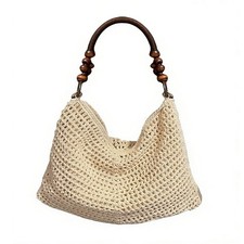 Handwoven Summer Beach Bag, Women Large Crochet String Bag Knitted Vacation S...