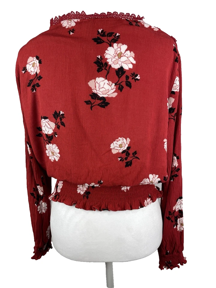 Blusa Mujer American Rag Talla M Roja Boho Bohemia Cottagecore Y2K Romántica Foto 2 de 4