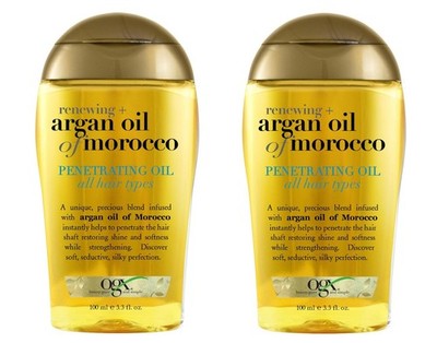 LOT OF 2 - OGX Renewing Argan Oil of Morocco Cold-Pressed Argan Hair Penetrating