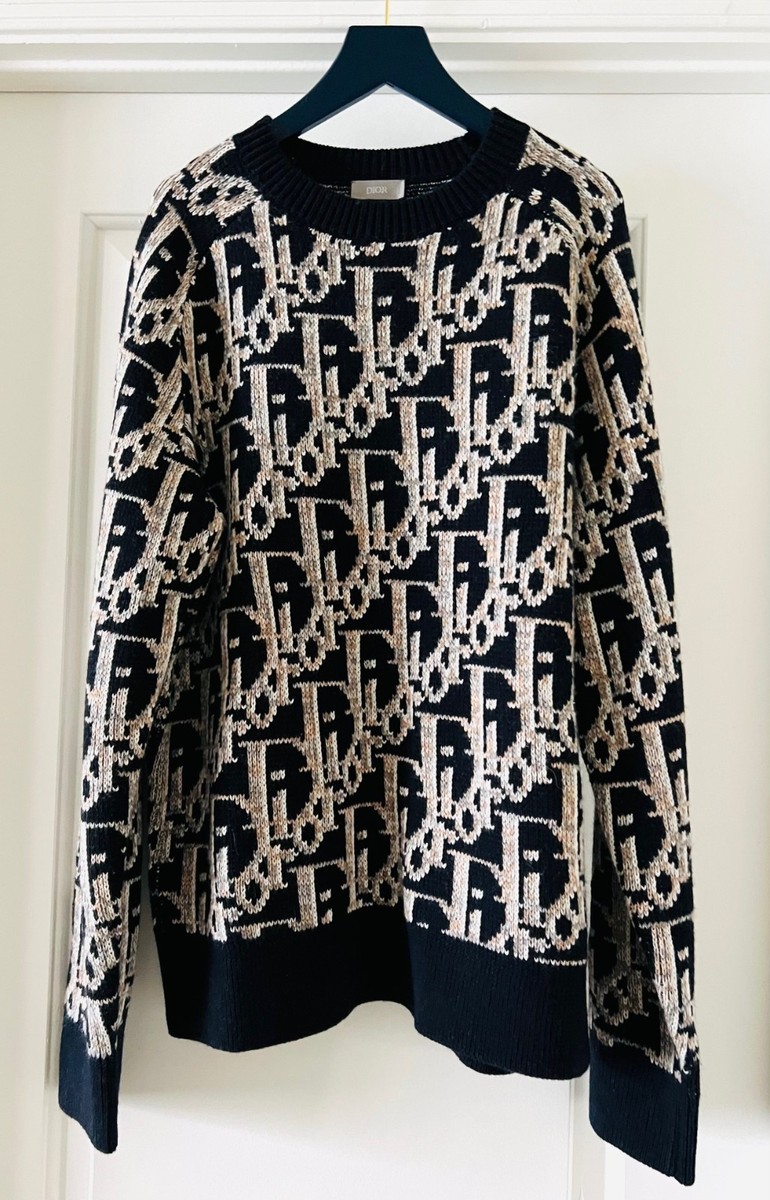 Dior Oblique Pullover Virgin Wool Crew Neck Sweater Size M | eBay