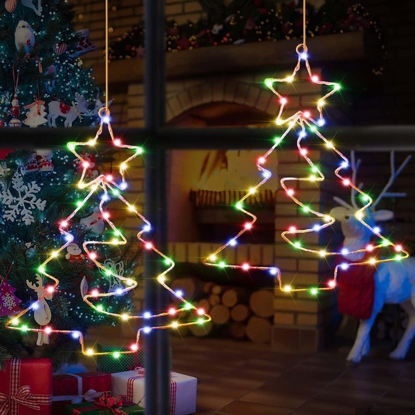 Fensterdeko Weihnachten Beleuchtet LED Timer Fernbedienung 8 Modi 110 LED-image