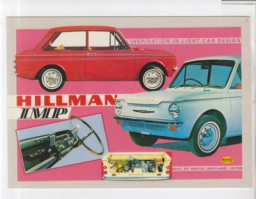 HILLMAN IMP BRITISH CARS OF THE 50s & 60s JENNA POSTCARD NUMBER 22