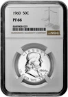 1960 50C Proof Silver Franklin Half Dollar NGC Graded PF 66 in New Holder