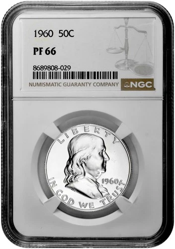 1960 50C Proof Silver Franklin Half Dollar NGC Graded PF 66 in New Holder