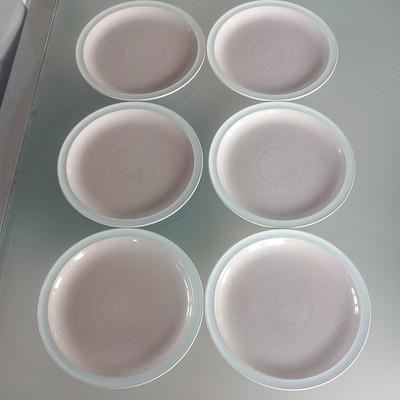 Denby Duets Eierschale blau & taupe 23 cm VORSPEISE-/ABSCHLUSSTELLER. 6er SET. 