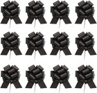 12 PCS Large Pull Bows, Black Bows for Gift Wrapping,6 Inches,Christmas