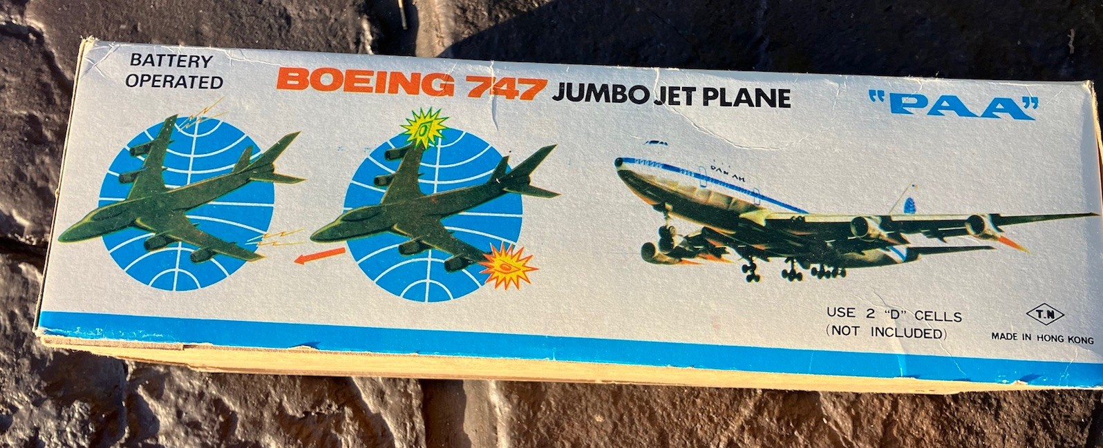 Pan Am Air Tin Toy Boeing 747 Battery Operated Jet Japan Lithograph original box