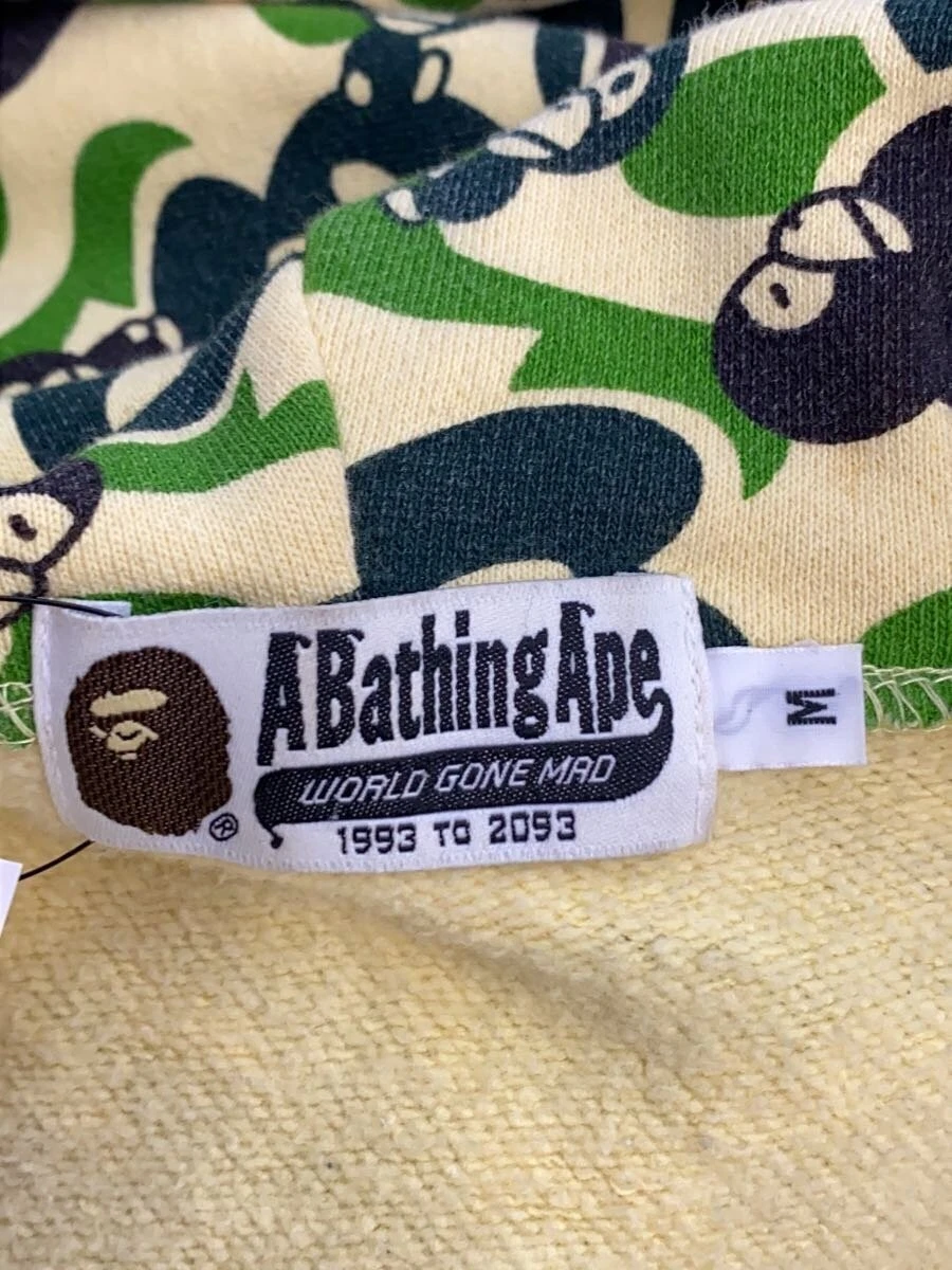 A BATHING APE (BAPE) Felpa con cappuccio zip BAPE A Bathing Ape M panna mimetica bambino cotone Milo #ED AZA