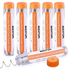 AUSTOR Pack of 6 Solder Wire 60-40 Rosin Core 0.6mm Electrical 