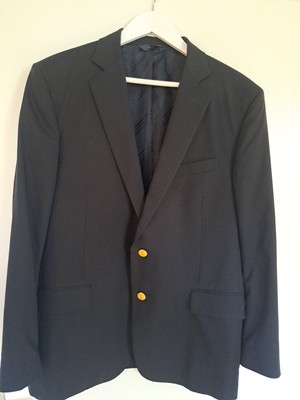 BROOKS BROTHERS DAMEN REINE WOLLE FEST BUSINESS BLAZER JACKETT GOLDKNÖPFE  42S 