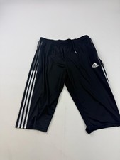 Adidas Shorts Youth XL 15-16 Years Black 3 Stripes Ankle Track Knit Athletic
