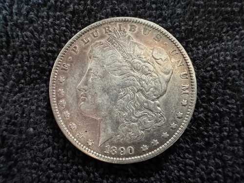 1890 $1 Morgan Silver Dollar-Very Good Circulated condition