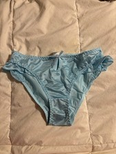 VTG powder blue Satin Flutter Bikini Panties Size 7/L
