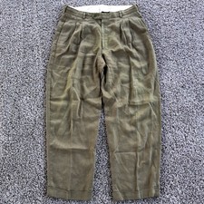 The J. Peterman Company Pants Size 32 100 Linen Straight Wide Leg Made In Italy