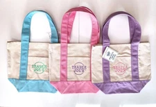Trader Joe’s Mini Pastel Canvas Tote Bag 3 Set