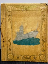 World War II WW2 Scrap Book Covers US Battleship Airplanes & Artillery 1940s