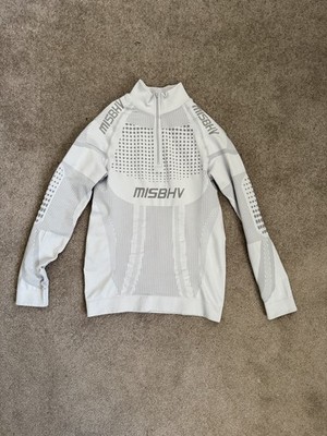 MISBHV Sport Long Sleeve T-Shirt Size Medium White Quarter Zip Athletic Top New