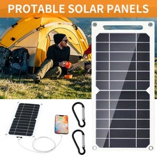 Portable Solar Panel Power Bank 5V for Outdoor Camping Hiking Phone USB Charger