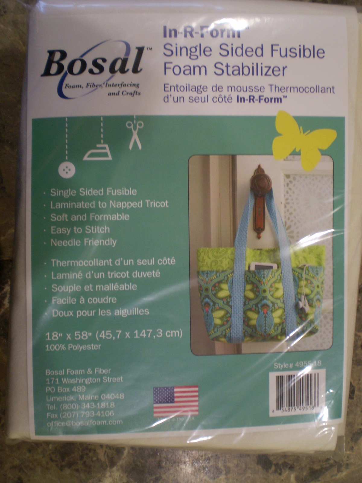 Bosal In-R-Form Single-Sided Fusible Foam - half-yard pack.